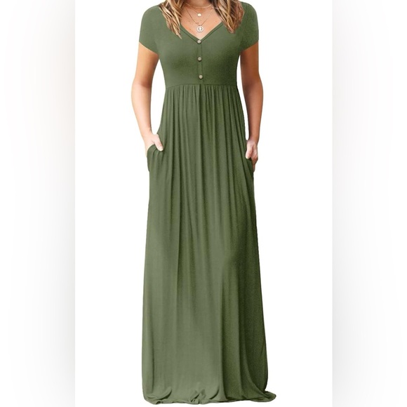 Casual Green Dress - Picture 1 of 4